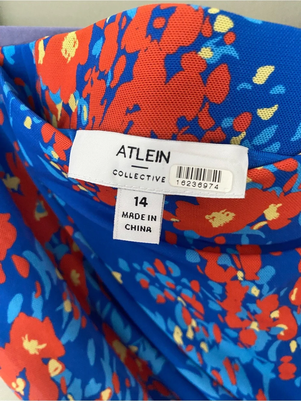 ATLEIN Blue Floral Midi Skirt Size 14